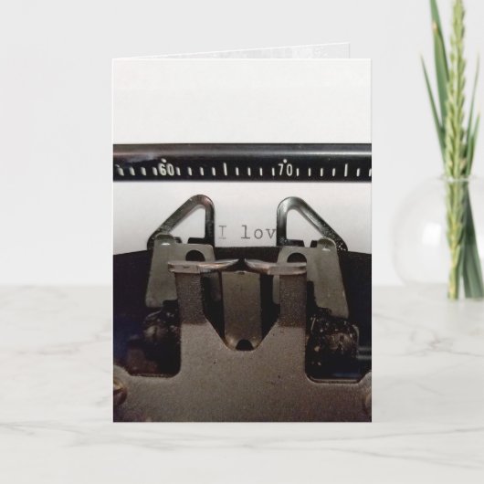 Liebe beim Retro-Schreibmaschine Karte (Vorderseite)