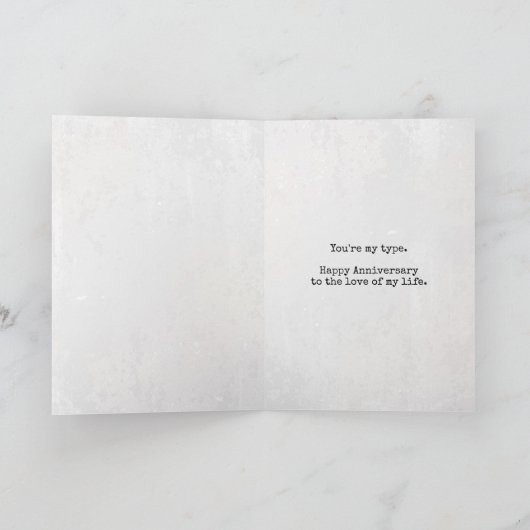 Liebe beim Retro-Schreibmaschine Karte (Innenseite)