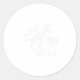 Liebe beißt Lustiger T-Rex Valentinstag Dinosaurie Runder Aufkleber