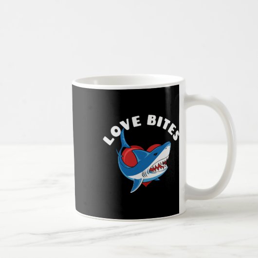 Liebe beißt Lustiger Valentinstag Hai Herz Witz Kaffeetasse (Rechts)