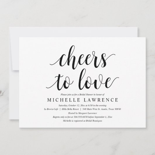 Liebe bejubeln, Moderne Brautparty Feier Einladung (Vorderseite)