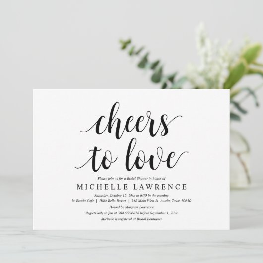 Liebe bejubeln, Moderne Brautparty Feier Einladung (Stehend Vorderseite)