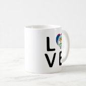 Liebe - Belize-Flagge Kaffeetasse (VorderseiteRechts)