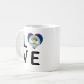 Liebe - Belize-Flagge Kaffeetasse (Vorderseite Links)