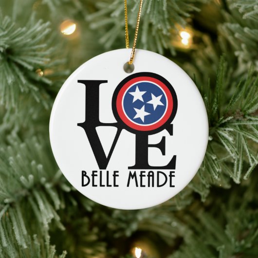 LIEBE Belle Meade Tennessee Keramik Ornament (Baum)