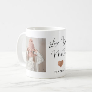Liebe bemuttern Sie das zwei Foto-Skript und das Kaffeetasse