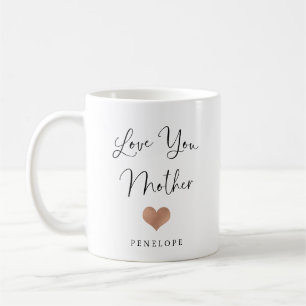 Liebe bemuttern Sie   handgeschriebenes Skript und Kaffeetasse