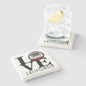 LIEBE Ben Lomond California Steinuntersetzer (Seitenansicht)