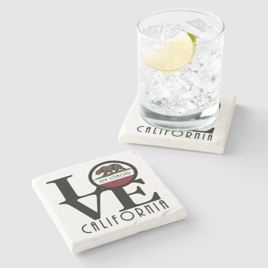 LIEBE Ben Lomond California Steinuntersetzer (Seitenansicht)