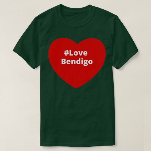Liebe Bendigo Hashtag Herz T-Shirt (Design vorne)