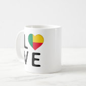 Liebe - Benin-Flagge Kaffeetasse (Vorderseite Links)
