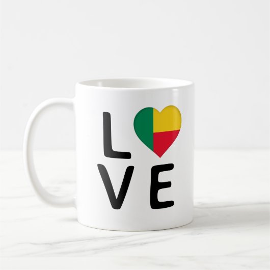 Liebe - Benin-Flagge Kaffeetasse (Links)