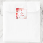 Liebe | Benutzerdefiniert Quadratischer Aufkleber (Tasche)