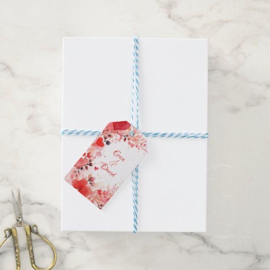 Liebe | Benutzerdefiniert | Valentinstag Geschenkanhänger (Mit Garn)