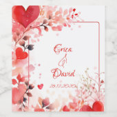 Liebe | Benutzerdefiniert | Valentinstag Weinetikett (Einzelnes Label)