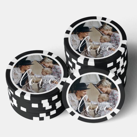 'Liebe' Benutzerdefiniertes Foto für die Familie m Pokerchips (Stapel)