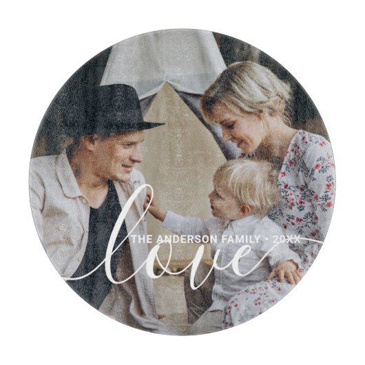 'Liebe' Benutzerdefiniertes Foto für die Familie m Schneidebrett (Vorderseite)