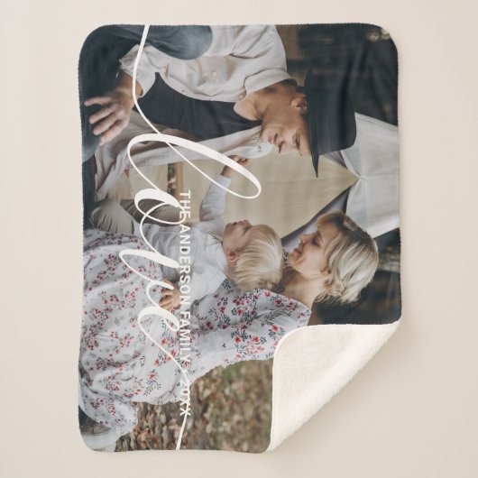 'Liebe' Benutzerdefiniertes Foto für die Familie m Sherpadecke (Vorderseite)