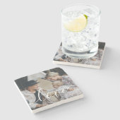 'Liebe' Benutzerdefiniertes Foto für die Familie m Steinuntersetzer (Seitenansicht)