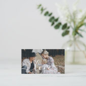 'Liebe' Benutzerdefiniertes Foto für die Familie m Visitenkarte (Stehend Vorderseite)