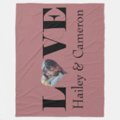 LIEBE Benutzerdefiniertes Foto für die Rose Blush Fleecedecke (Vorderseite)