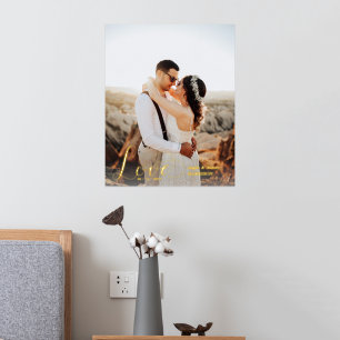 Liebe   Benutzerdefiniertes Foto-Hochzeitspaar-Fol Foliendrucke