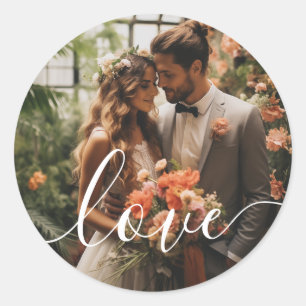 "Liebe" Benutzerdefiniertes Foto Runder Aufkleber