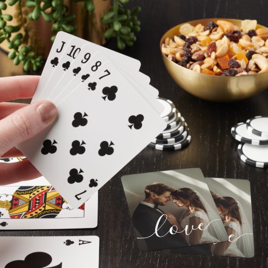 "Liebe" "Benutzerdefiniertes Paar Foto Gepäckmarke Spielkarten (In Situ)
