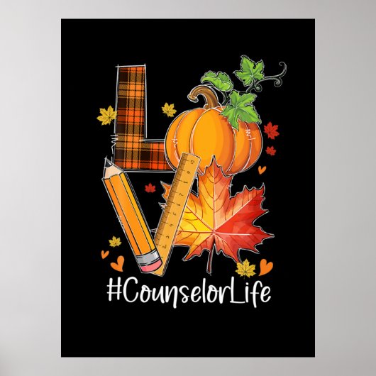 LIEBE Berater Leben Herbstlaub Herbstsaison Pump Poster (Vorne)