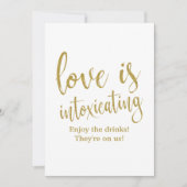 Liebe beraubt Gold als erschwingliches Hochzeitsze Einladung (Vorderseite)