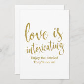 Liebe beraubt Gold als erschwingliches Hochzeitsze Einladung (Vorne/Hinten)