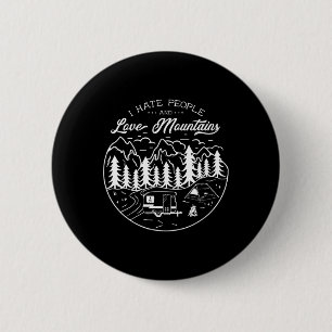 Liebe Berge Hass Menschen Camping Wandern Wildnis Button