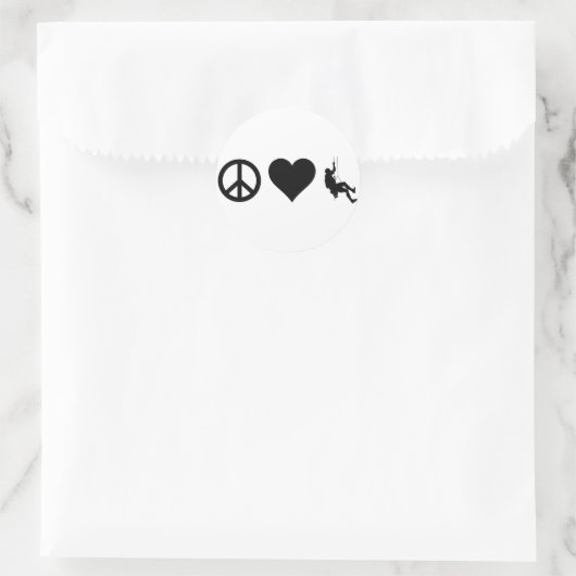 Liebe Bergsteigen Runder Aufkleber (Tasche)