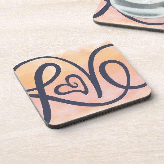 Liebe-Beschriften Getränkeuntersetzer (Linke Seite)