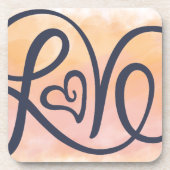 Liebe-Beschriften Getränkeuntersetzer (Vorderseite)