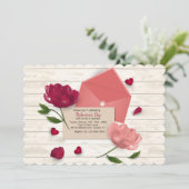 Liebe beschriftet gerade von der Herz-Einladung Einladung (Stehend Vorderseite)