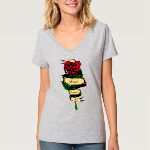 Liebe Besiegt Alles Rose Damen T-Shirt