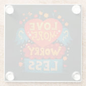 Liebe Besorgnis erregender weniger Niedliche Typog Glasuntersetzer (Rückseite)