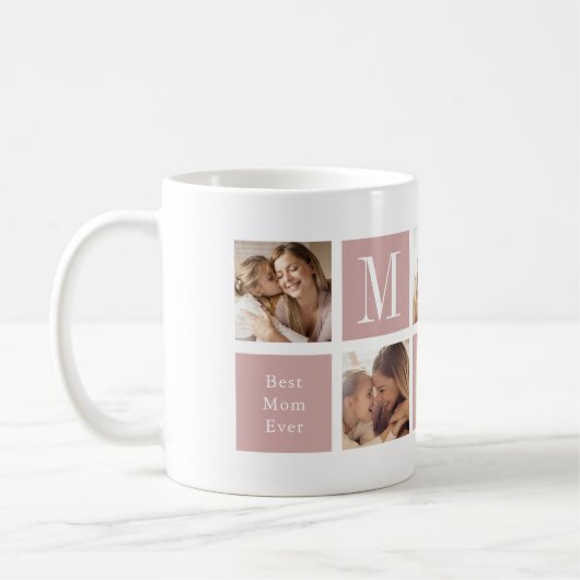 Liebe beste Mutter überhaupt Fotocollage Geschenk Kaffeetasse (Links)