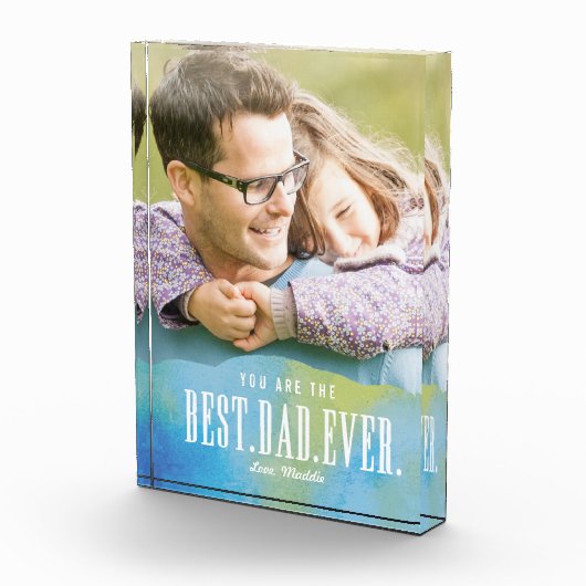 Liebe Bester Vater je Foto Block (Rechts)