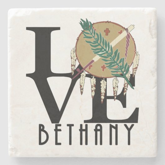 LIEBE Bethany Oklahoma Steinuntersetzer (Vorderseite)
