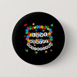 Liebe Bewusstsein Verständnis Autismus Akzeptieren Button