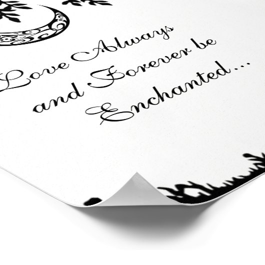 Liebe bezaubernd Mondbaum und Hirschkuchen Poster (Ecke)