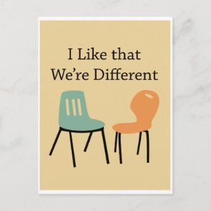Liebe Beziehung Ich mag, dass wir anders sind Postkarte