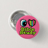Liebe Bibel Studie "Helles Auge Herz" Button (Vorne & Hinten)