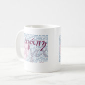 Liebe-Bibel-Vers auf christlicher Tasse (Vorderseite Links)