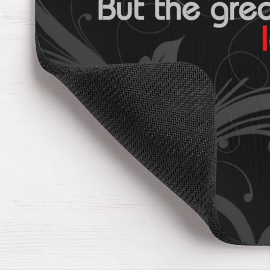 Liebe-Bibel-Vers, Schwarzes/Rot Mousepad (Ecke)