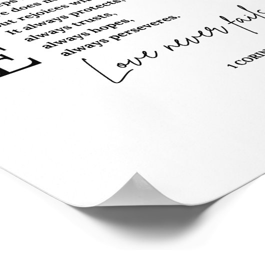 Liebe Bible Verliebte Kunst Poster (Ecke)