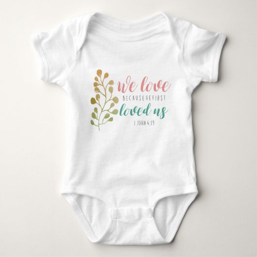 Liebe Bible Verse Christliches NIEDLICHES BABY Baby Strampler (Vorderseite)