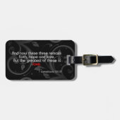 Liebe Bible Verse, Schwarz/Rot Gepäckanhänger (Vorderseite horizontal)